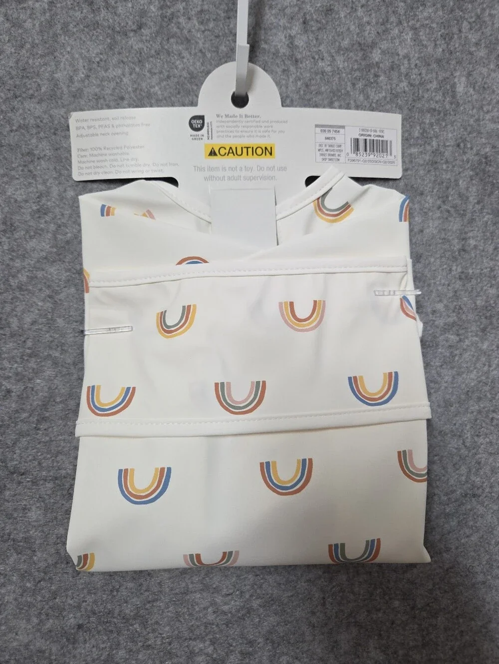 Cloud Island Rainbow Long Sleeve Bib 6 Months+ Nwt